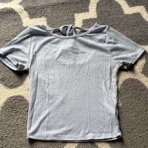 Caution To The Wind Light Blue Short Sleeve Top